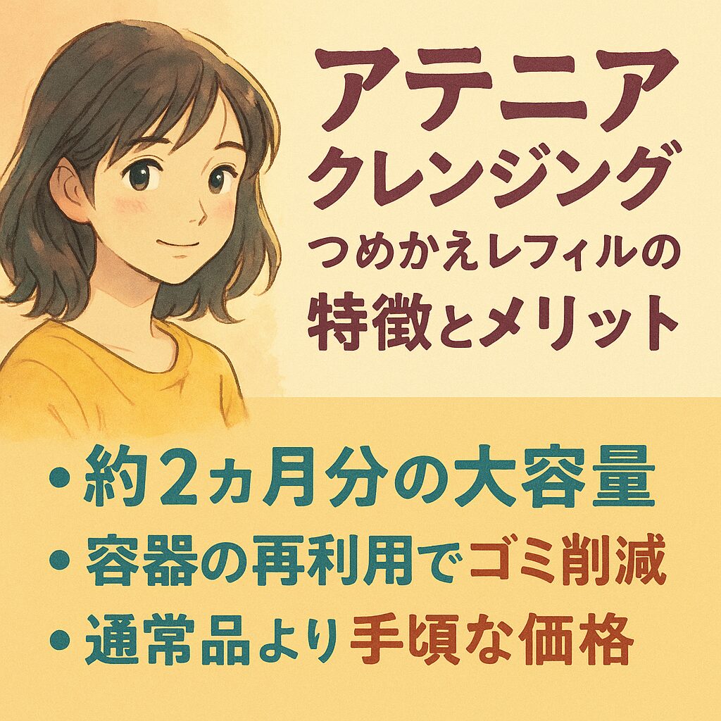 アテニア クレンジング つめかえレフィルの特徴とメリット